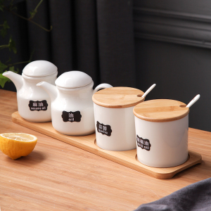 9023人付款淘宝日式调味罐陶瓷套装 饭店调料罐带盖商用装盐罐 辣椒