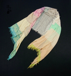 【流年碎影】彩云之南,羊绒亚麻混纺多色经纬编织手工点染大披肩