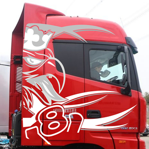 大货车欧曼重卡est拖头车身gtl改装车贴纸 装饰大鹰头鸡头拉花