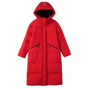唯品会官网特卖波斯顿加厚羽绒服女过膝中长款波士顿大红色外套