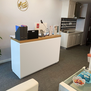 收银台服装店美容院店铺小型仿大理石北欧圆弧形吧台前台0人付款1168