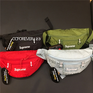 supreme logo 19ss waist bag 腰包 暗纹单肩斜挎包男女款