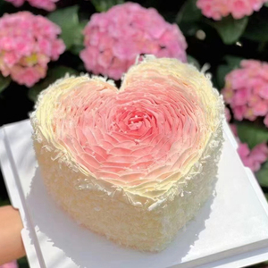渐变爱心玫瑰花网红创意心形生日蛋糕广州佛山中山惠州深圳东莞