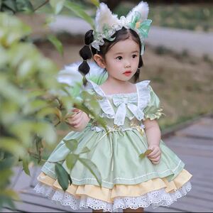 迪士尼公主裙女童玲娜贝儿洛丽塔连衣裙夏季新款狐狸尾巴周岁礼服