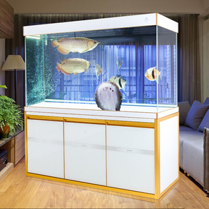 越美鱼缸水族箱第7代超白玻璃大型底滤家用办公室1.5/3米龙鱼缸