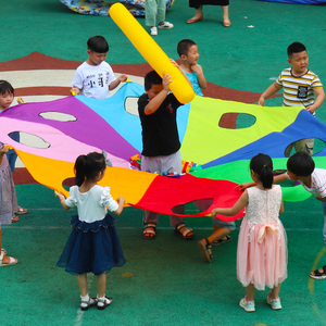 彩虹伞打地鼠幼儿园户外体育体能玩具早教八角伞亲子感统训练器材