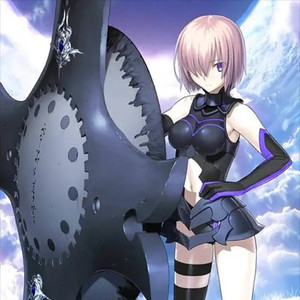 客户来图定做角色扮演动漫cos人物男女款紫色黑色拼接玛修长手套