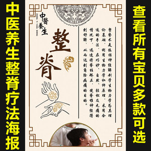 理疗中医养生推拿正骨整脊介绍海报挂图宣传画展板墙贴