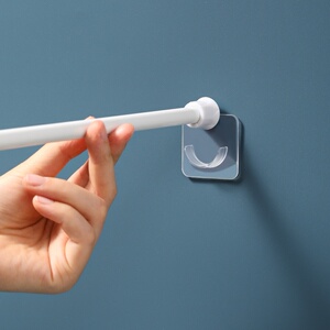 免打孔墙伸缩杆窗帘杆固定器强力粘胶增强承重无痕毛巾杆细杆