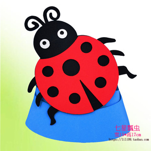 七星螵虫瓢虫头饰幼儿园学校表演道具动物帽子甲虫花大姐金龟子