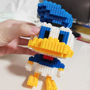 卡通米奇兼容乐高微积木颗粒成年立体3d史迪仔拼装玩具唐老鸭益智