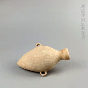 仰韶文化半坡类型红陶小口尖底瓶民间收藏博物馆展柜仿古陶器摆件