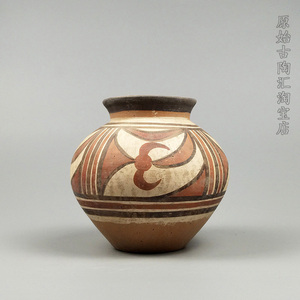 长江中下游原始社会重庆巫山大溪文化鸟纹彩陶罐仿古做旧陶器摆件