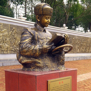 玻璃钢军事博物馆抗战英雄英模人物头像半身像工厂定制做仿铜雕塑