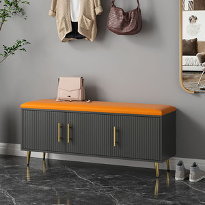 换鞋凳家用门口可坐鞋柜一体轻奢软包坐垫进门坐凳入户玄关穿鞋凳