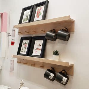 宜家ikea曼萨尔实木置物架壁挂墙面卧室一字隔板相框展示搁板挂钩