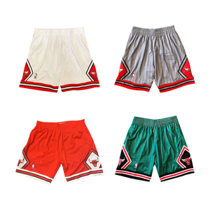 m&n 芝加哥公牛bulls多色条纹复古篮球短裤男女球迷版网眼透气
