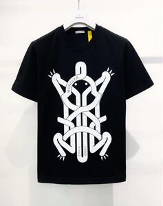 moncler 蒙口 21春夏 黑色 logo 青蛙 印花 休闲短袖t恤 8c00002