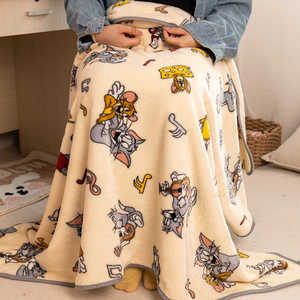 可爱猫和老鼠毛毯汤姆杰瑞法兰绒小毯子办公室学生午睡盖毯床单