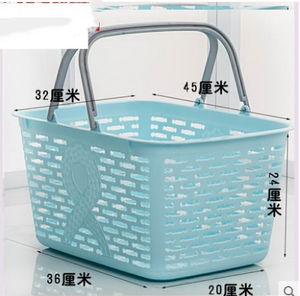 酒水大号塑料手提篮子便利店提篮超市购物篮筐框大号橙色水果