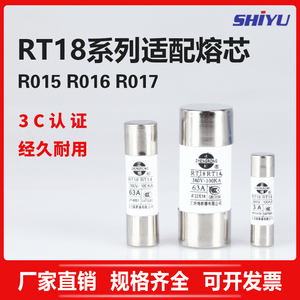 正浩陶瓷保险管RT18 R015 R016 R017陶瓷管保险丝熔断器10x38熔芯