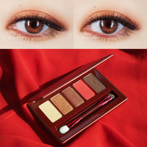 韩国vdl限量版眼影盘自然酒红色正红色大地色金色眼影盘带刷子