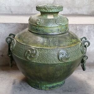 古玩收藏杂项 青铜器圆磊 包老浆 光皮水绣 包到年代 闲置收藏品