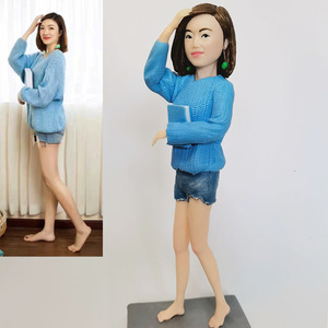 软陶人偶真人公仔 定制捏泥人面塑小蜡像创意生日结婚礼物钥匙扣