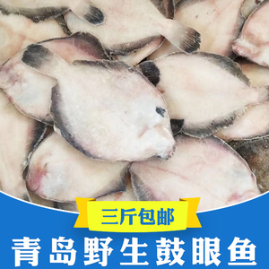 半斤/条 3斤青岛鼓眼鱼新鲜鲜活冷冻古眼鱼高眼鱼大偏口鱼比目鱼
