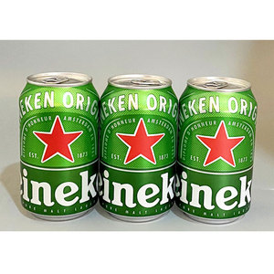 西班牙原装进口heineken喜力啤酒整箱24瓶330ml易拉罐包装黄啤