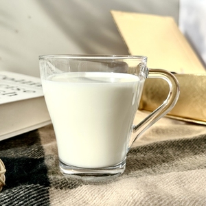 欧式简约透明玻璃杯耐热带把喝水杯子家用牛奶早餐杯咖啡杯马克杯