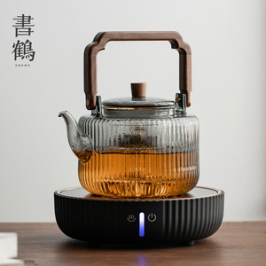 书鹤日式玻璃煮茶壶提梁茶壶耐高温大容量烧水壶电陶炉明火煮茶器