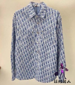正品 dior 迪奥 22新款经典老花字母满logo休闲衬衫女长袖衬衣男
