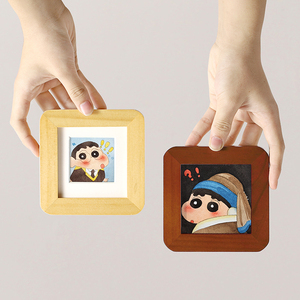 迷你小相框摆台洗照片打印加定制diy实木正方形3寸儿童宝宝纪念框