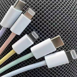 适用于iphone 13 12 xs 编织彩色 usb-c 转闪电连接线 苹果快充线