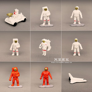 DIY手作 迷你小号 仿真人偶 宇航员 探测车 太空飞船模型摆件玩偶