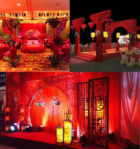 婚庆道具新款中华门婚礼铁艺拱门中式屏风摆件舞台装饰背景中国风