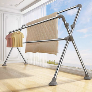 不锈钢折叠晾衣架落地室内室外家用阳台凉衣杆伸缩升降晒被子神器