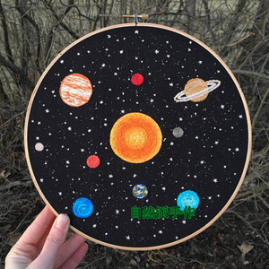 自然派diy刺绣立体布艺星空学生手工课套件全视频装饰画新款