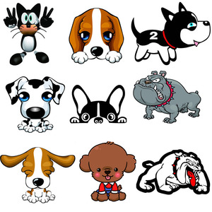 卡通宠物狗车贴可爱猫贴纸动物车身装饰贴划痕遮挡防水个性创意贴