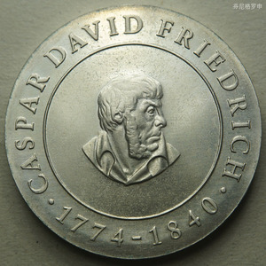 东德民主德国1974年10马克纪念银币达维德·弗里德里希 22a207