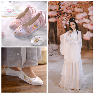 古风鞋子女汉服鞋汉服鞋子绣花鞋女汉服古装平底布鞋汉鞋汉服配鞋