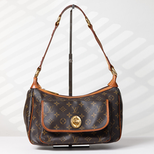 日本代购lv路易威登老花休闲复古通勤金豆扣马鞍手提腋下包中古包