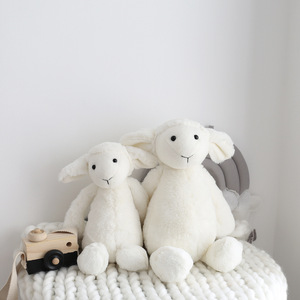 ins北欧可爱白色邦尼小羊毛绒玩偶绵羊公仔安抚娃娃柔软少女心萌