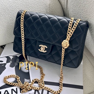 皮皮英国|chanel香奈儿23s春夏新款山茶花调节羊皮cf小号链条包