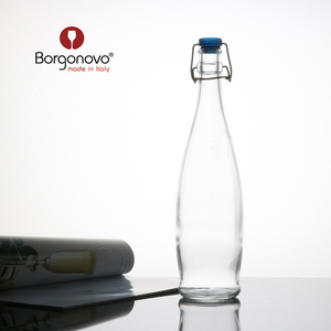 意大利博格诺Borgonovo无铅玻璃带盖水樽创意密封瓶水瓶饮料瓶1L