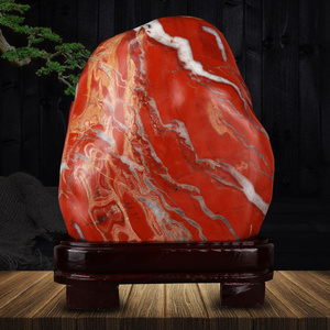 南非红碧玉鸡血石原石摆件天然奇石红色观赏石头客厅办公室装饰品
