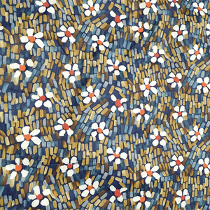 水墨马赛克花朵 纯棉斜纹布料 全棉床品手工连衣裙家居服面料里布