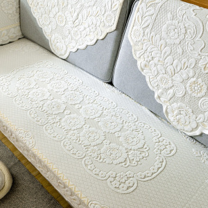 2021防滑巾沙沙i发后背纱巾靠背纯白蕾丝沙发垫布花边巾盖布方巾