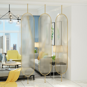 现代简约半透明入户装饰遮挡屏风轻奢玄关长虹玻璃客厅屏风隔断
